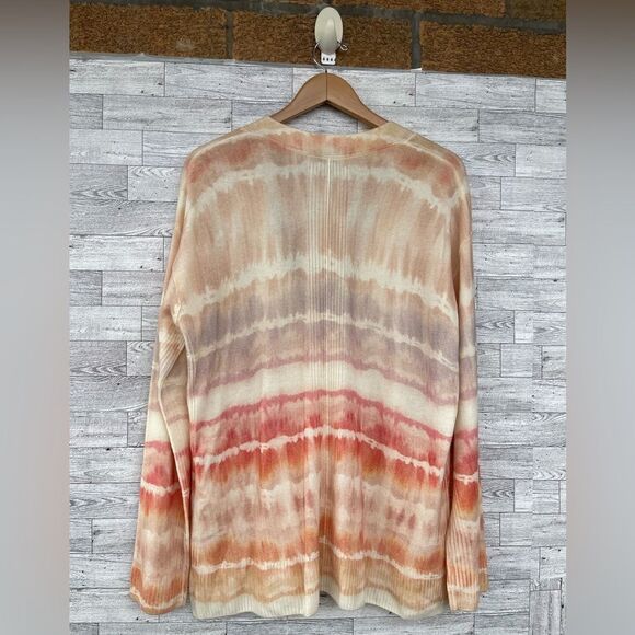 Allsaints Marea Tie Dye Cardigan Sweater Merino Wool Rainbow  Cream New M - Picture 10 of 17